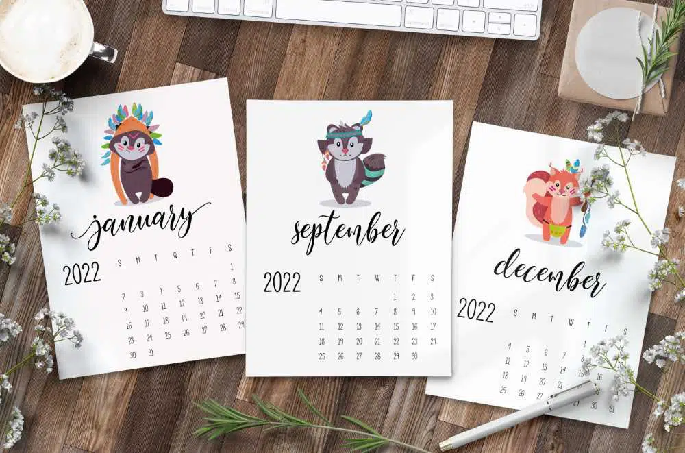 Cute 2022 Printable Calendar for 2022