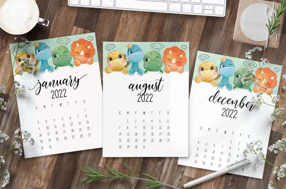Free Kids Calendar for 2022 Printable