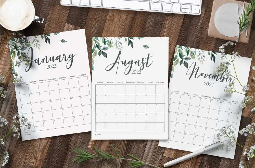 Free Printable Calendar for 2022 Template