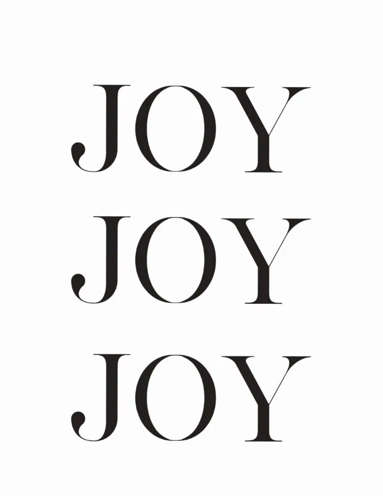 Free Printable Joy Christmas Wall Art Print