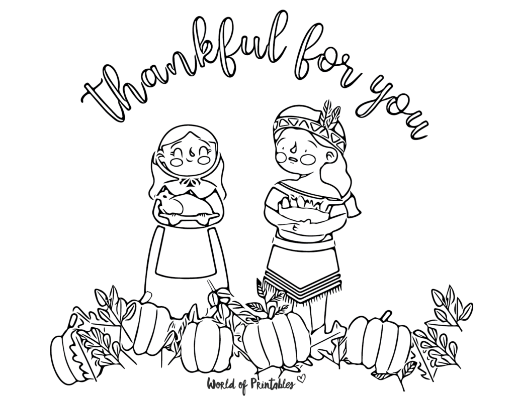 Friends Thanksgiving Coloring page