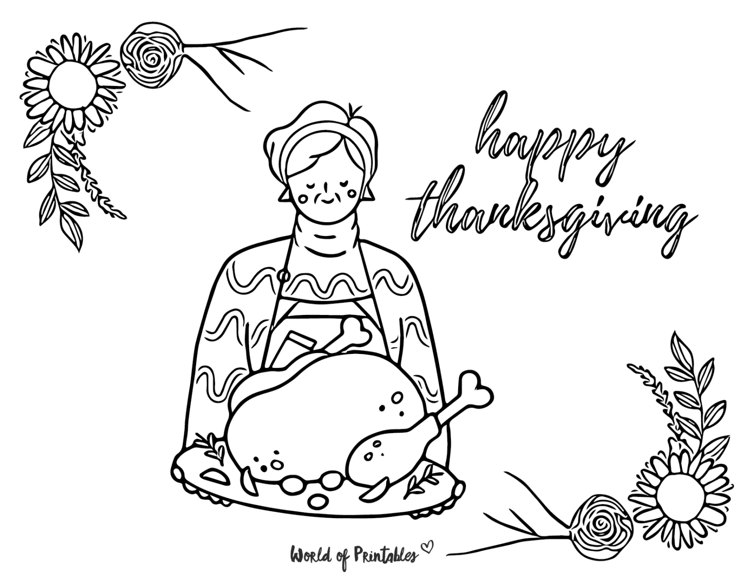 100 Best Free Thanksgiving Coloring Pages World of Printables