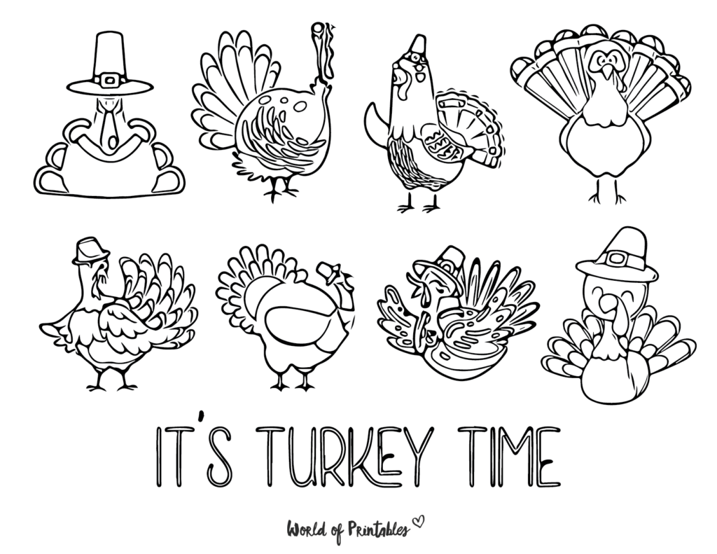 It's Turkey Time Turkey Coloring pages