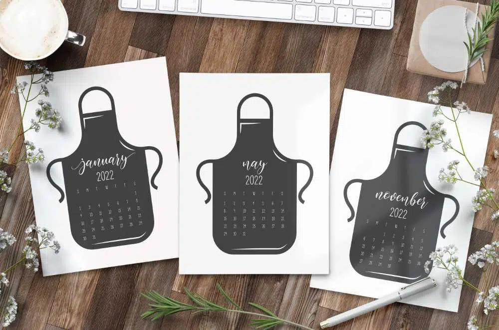 Kitchen Calendar for 2022 Printable