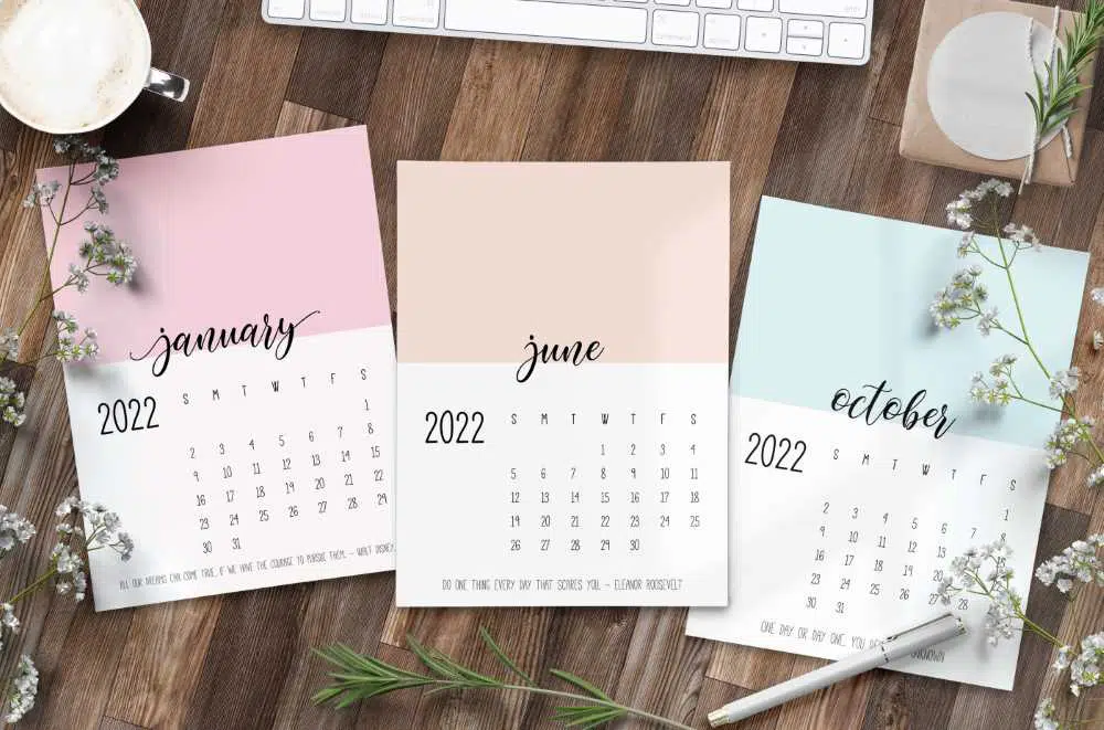 Monthly Calendar for 2022 Printable