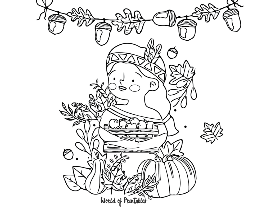 Native American Thanksgiving Coloring page