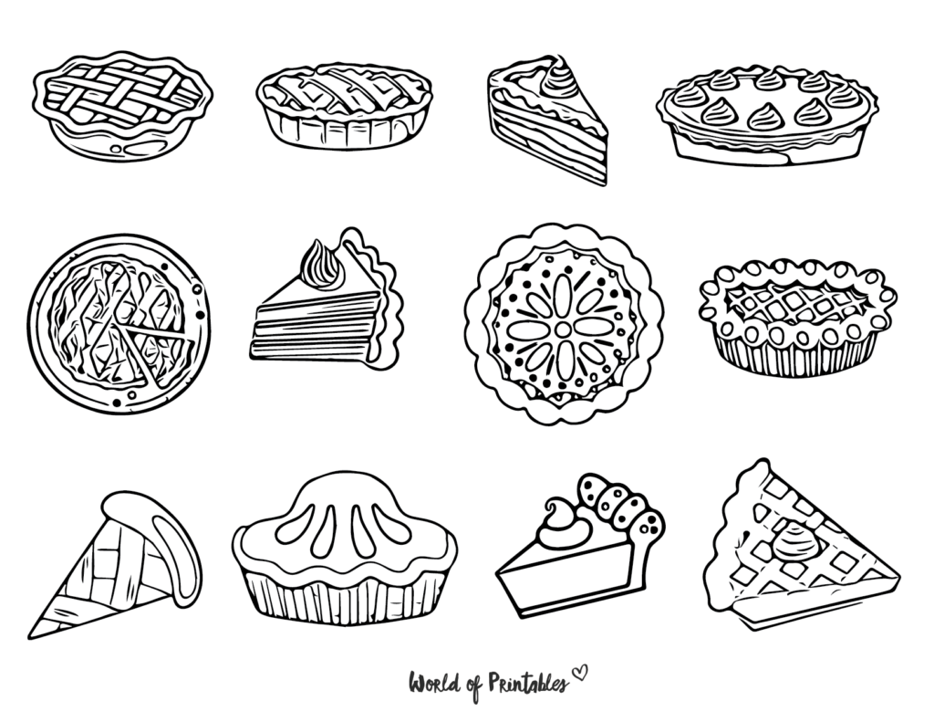 Pie Thanksgiving Coloring page