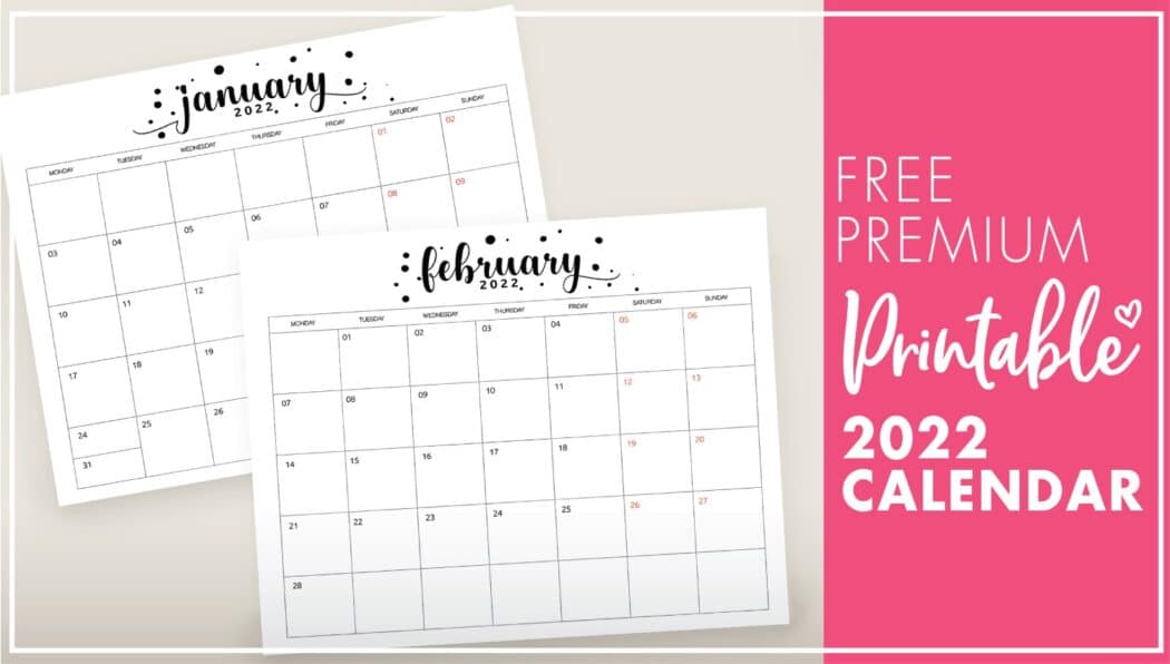 2022 Calendars World of Printables