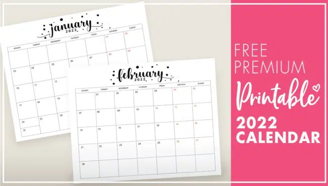 Printable 2022 Calendar Template