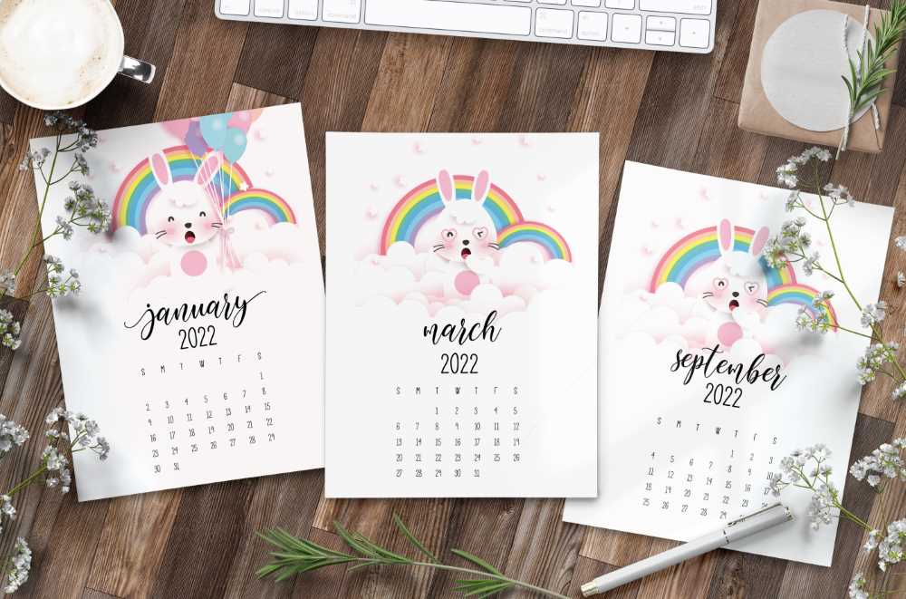 Printable Bunny Calendar for 2022