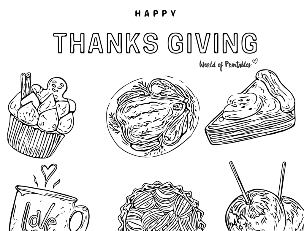 Thanksgiving food Thanksgiving Coloring page