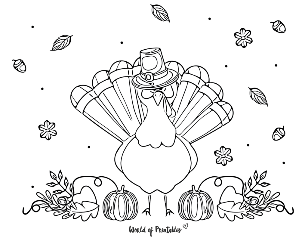 Turkey Thanksgiving Coloring Page