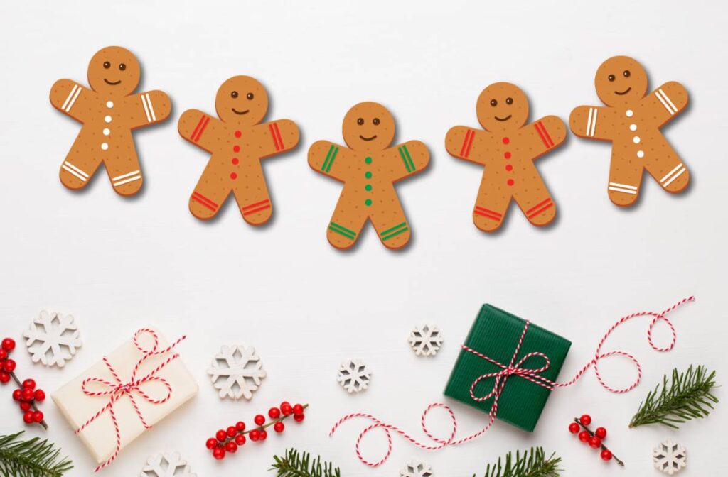 gingerbread men bunting banner