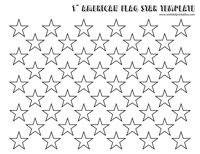 American Flag Star Template 1 Inch
