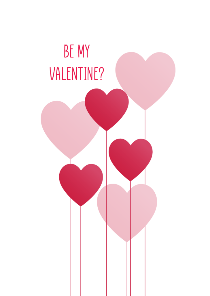 Be My Valentine Printable Valentines Card