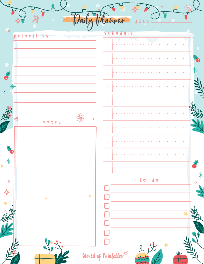Christmas December Day Planners