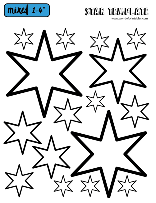 Christmas Star Template Mixed Sizes