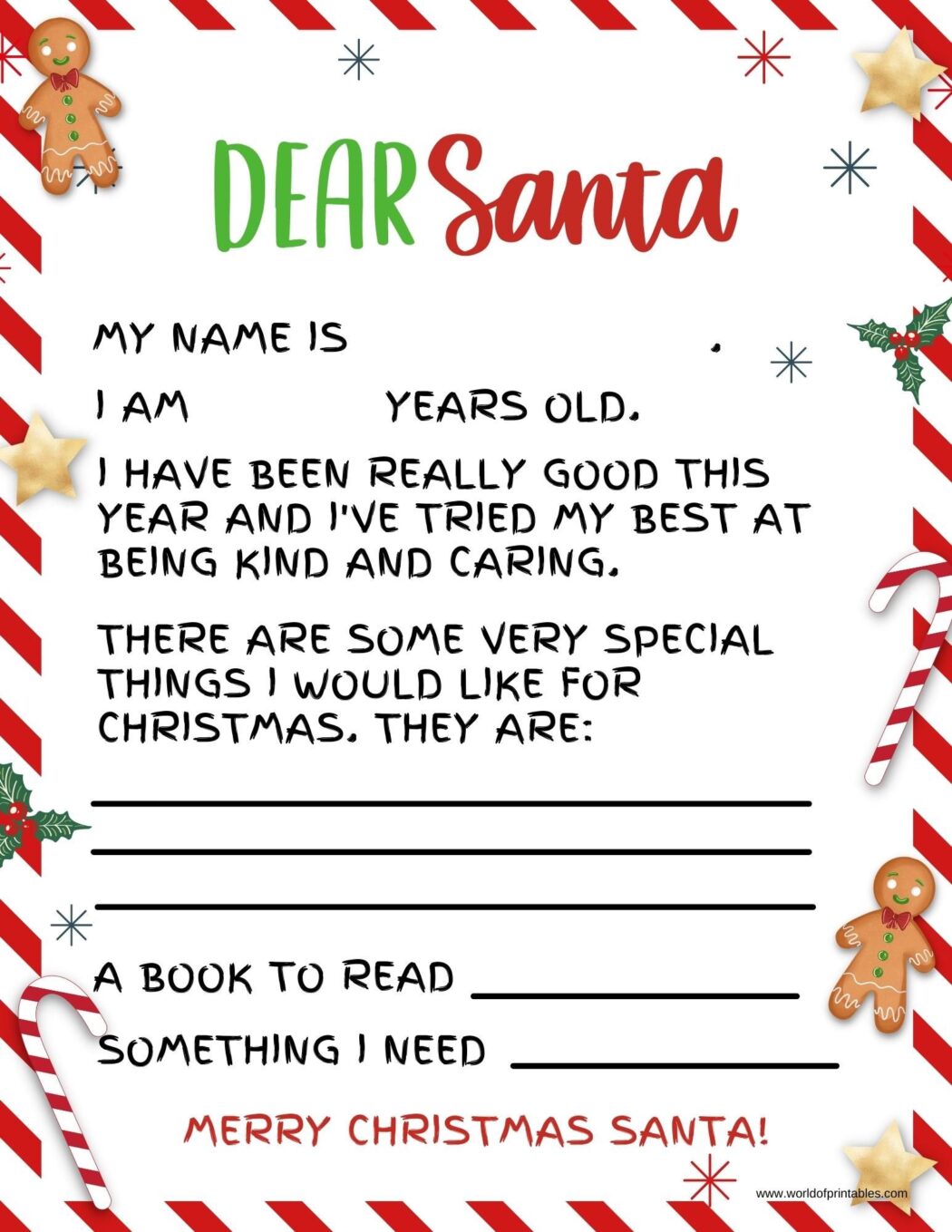 20+ Free Printable Letter To Santa Templates - World Of Printables