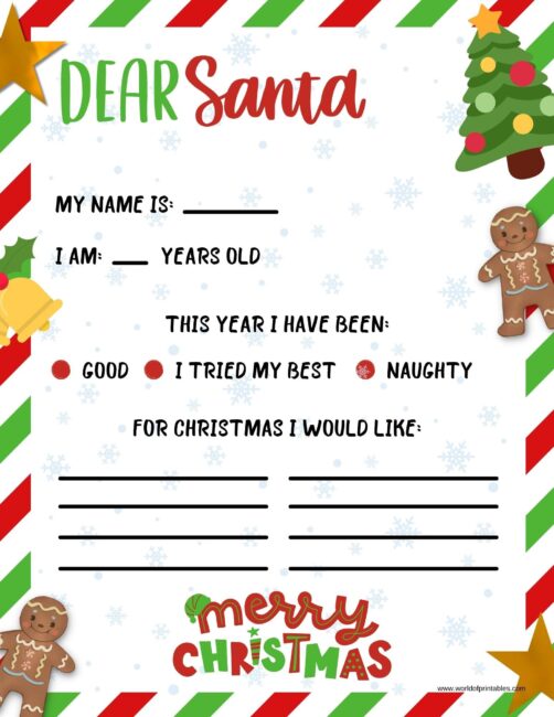 20+ Free Printable Letter to Santa Templates - World of Printables