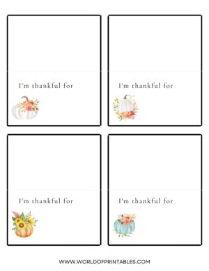 Thanksgiving Place Cards | Free Printables - Just Customize &amp; Print!
