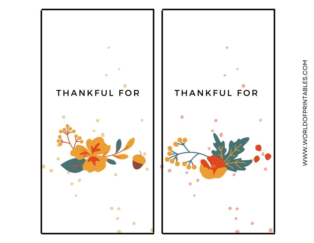 Floral Thanksgiving Place Cards Printable