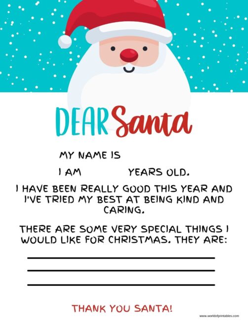 20+ Free Printable Letter to Santa Templates - World of Printables