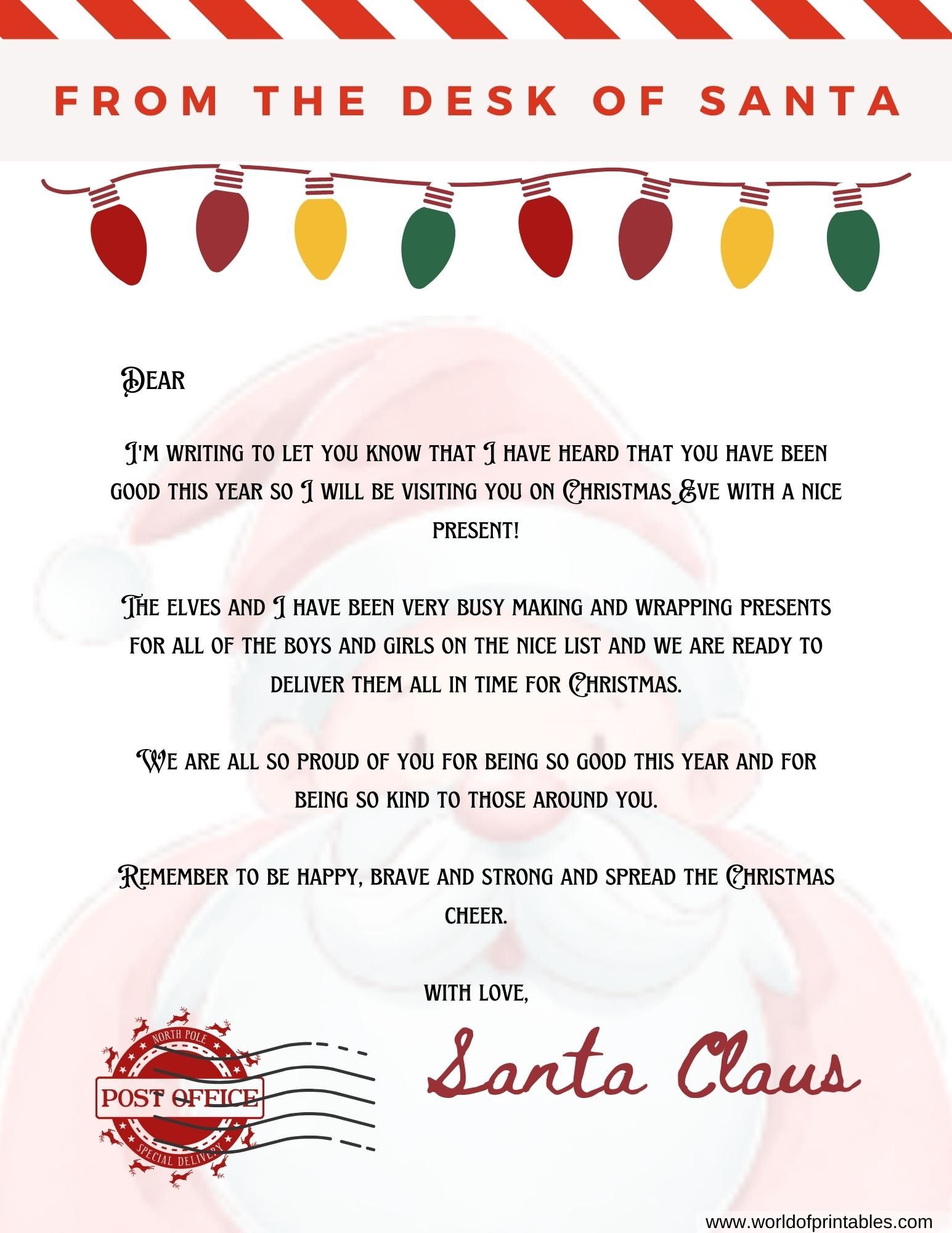 Free Printable Letter From Santa Template Word 4 Awesome Things You Can