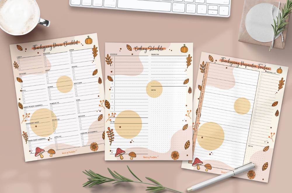 Free printable Thanksgiving planner