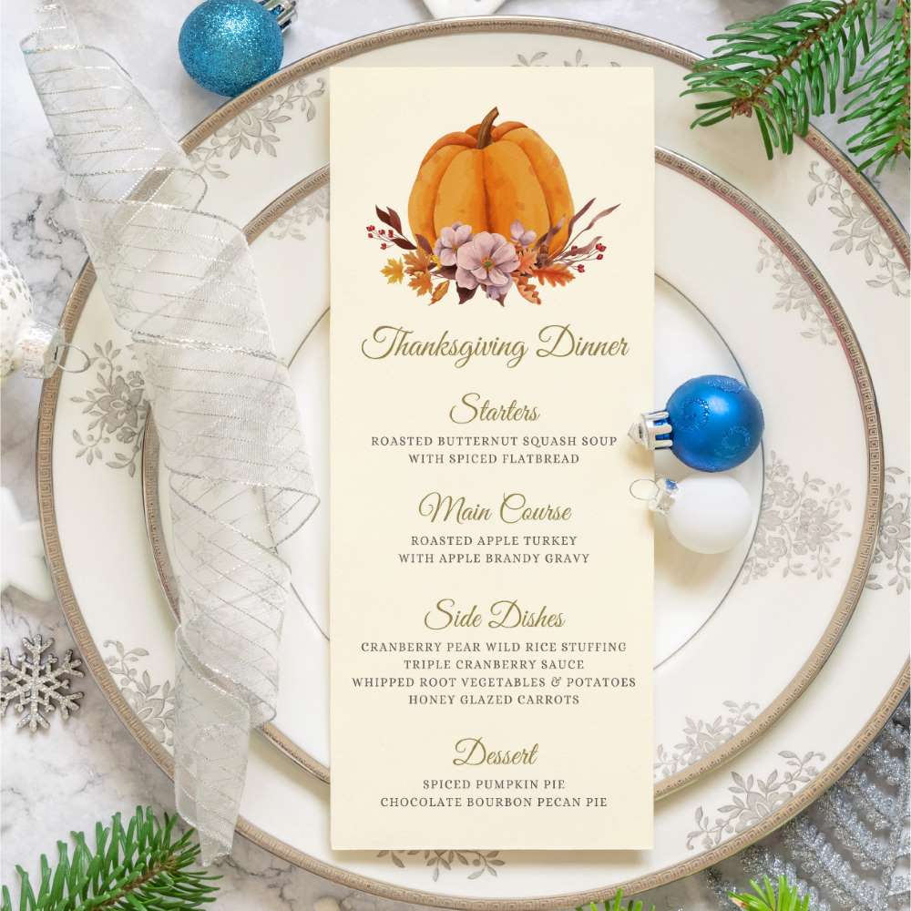 Free Thanksgiving Dinner Menu Template