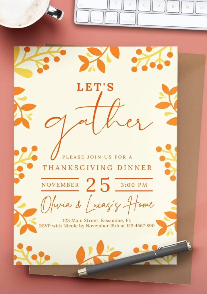 Free Thanksgiving Invitation