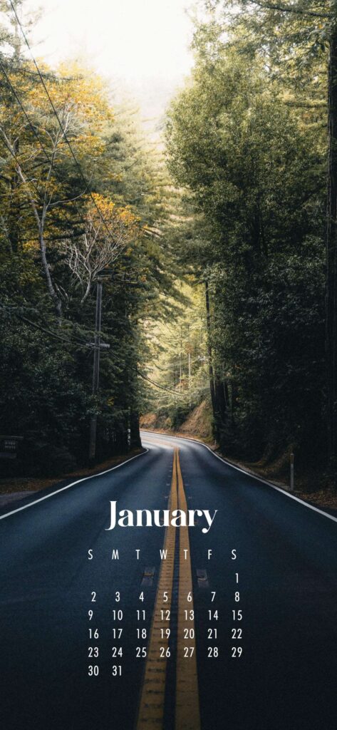 January 2022 Calendar Phone Aesthetic Wallpaper Forest