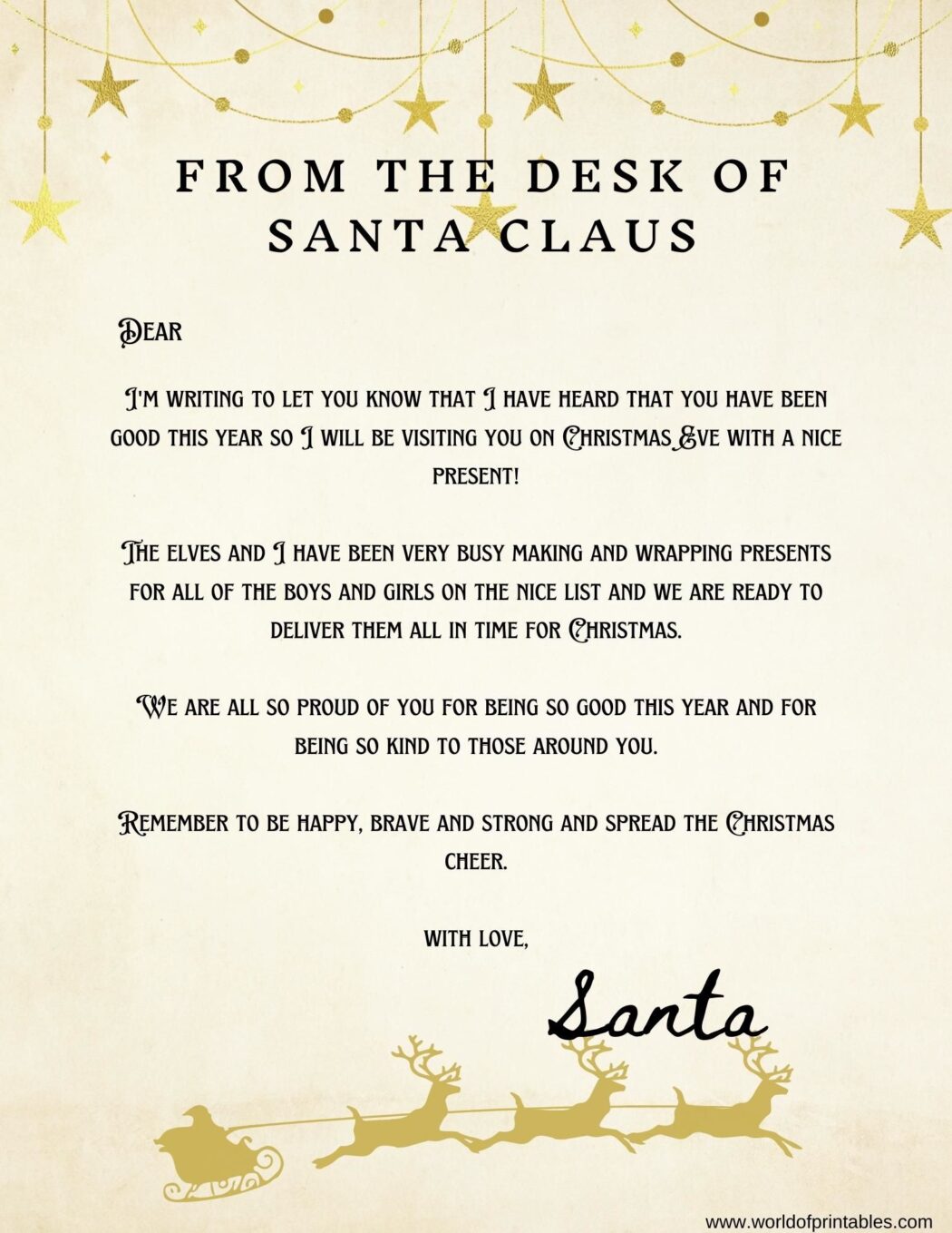 10 Best Free Letter From Santa Templates - World of Printables