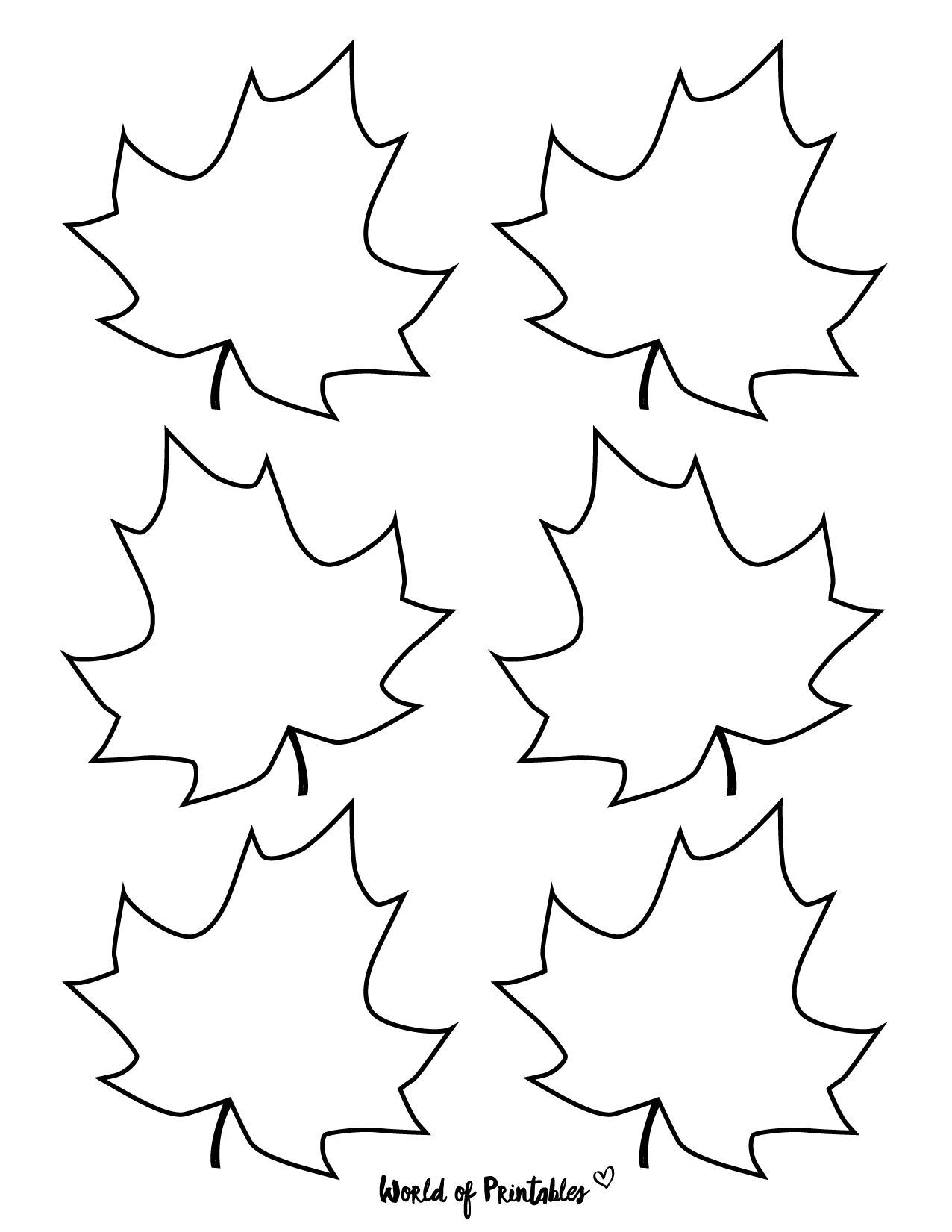 Maple Leaf Outline Printable