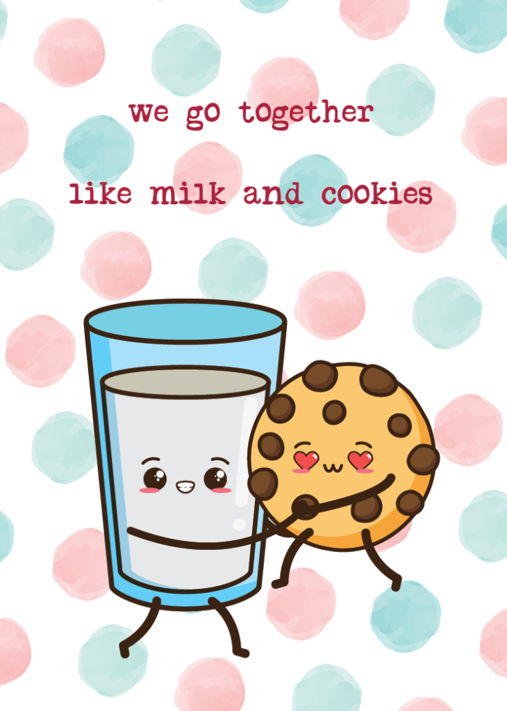 Milk and Cookies Valentines Day Card