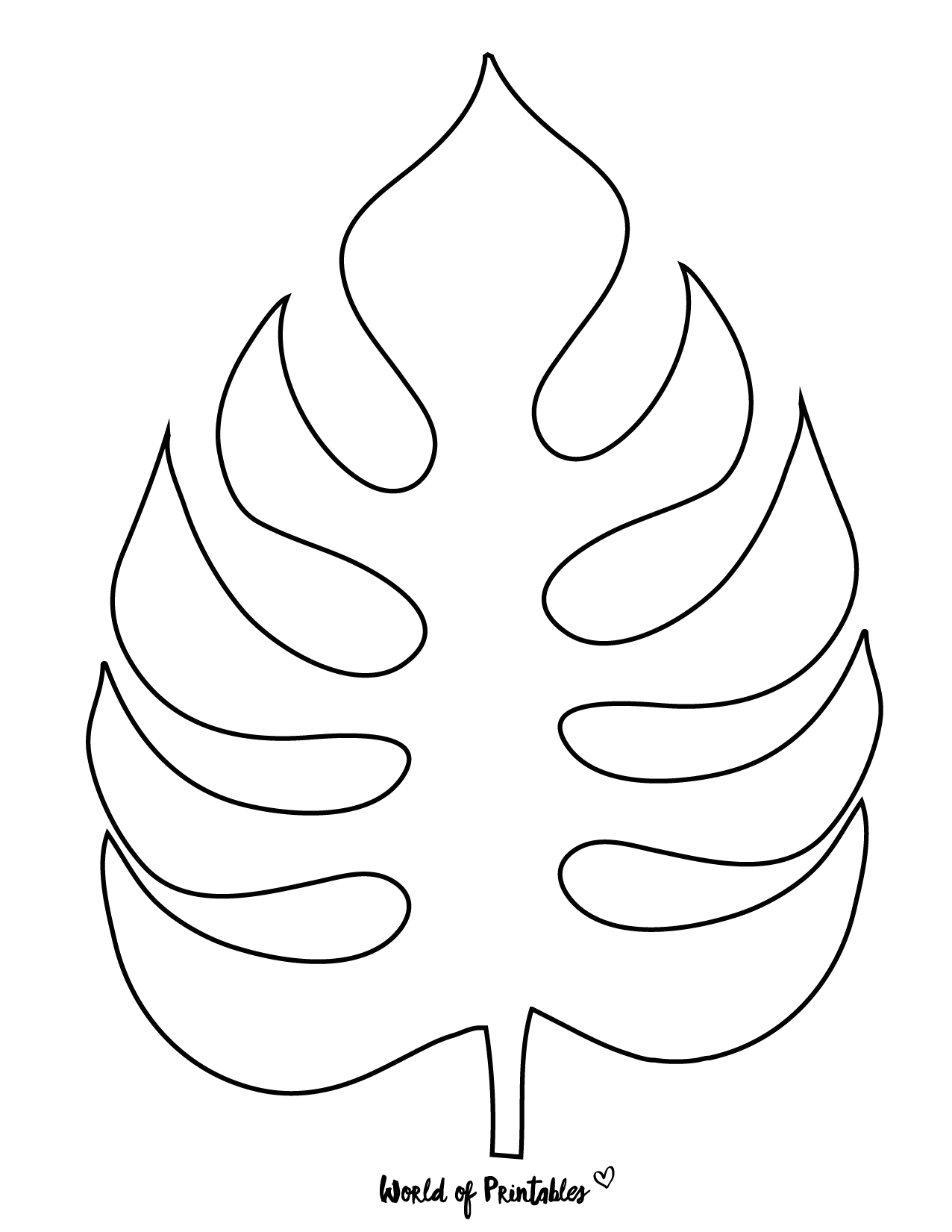Tropical Rainforest Leaves Template