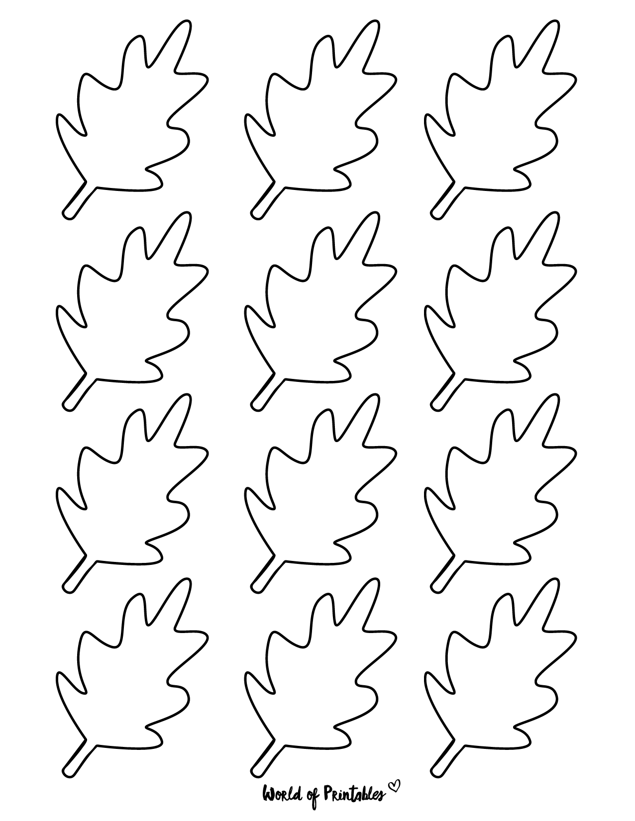 37 Printable Leaf Templates, Outlines & Shapes (Free) - World of Printables