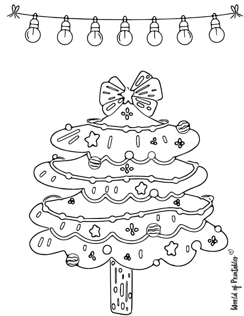 Pretty Christmas Tree Coloring Pages