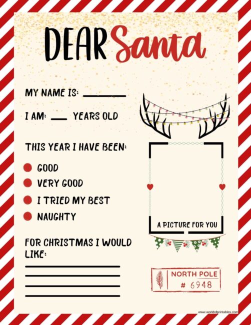 20+ Free Printable Letter to Santa Templates - World of Printables