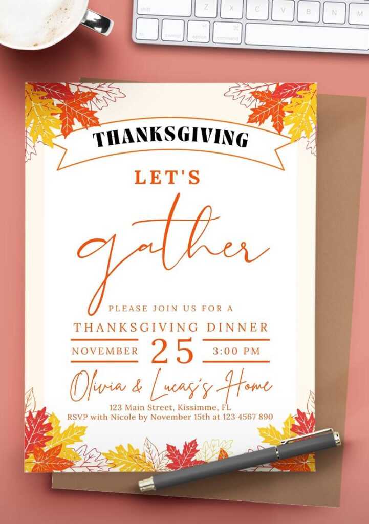 Printable Thanksgiving Dinner Invitation