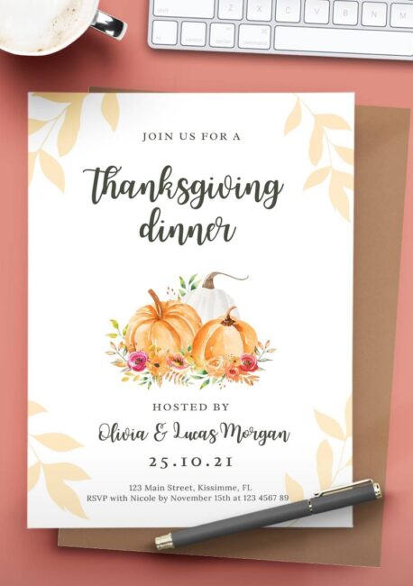 Thanksgiving Invitations - Customize &amp; Print For Free - World of Printables