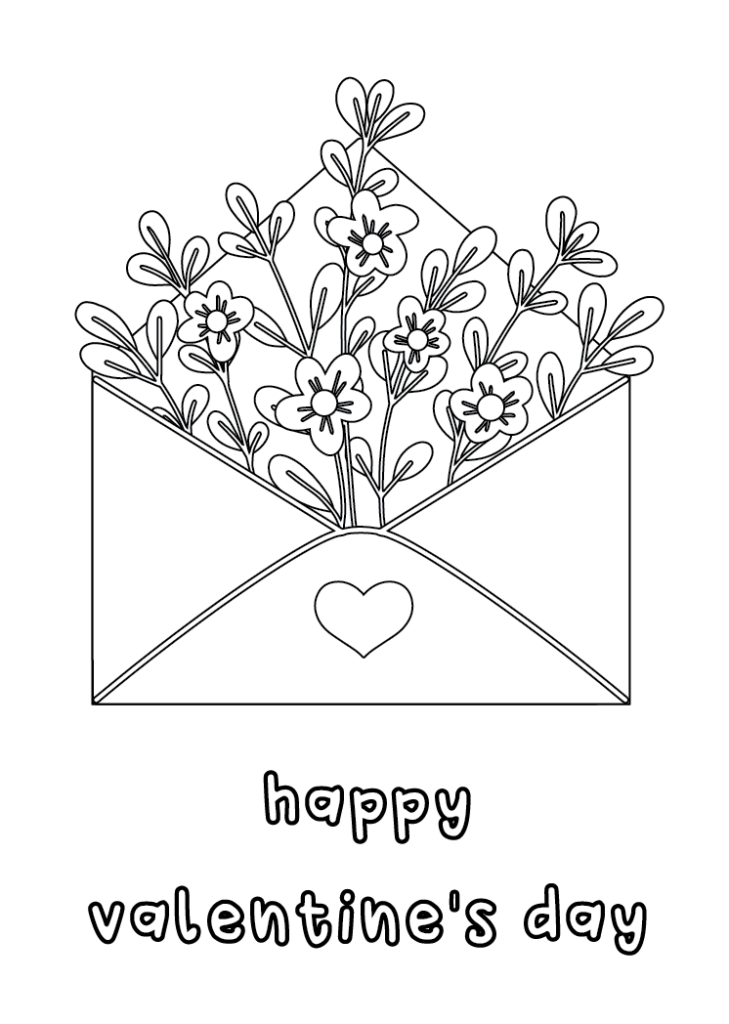 Printable Valentines Card To Color