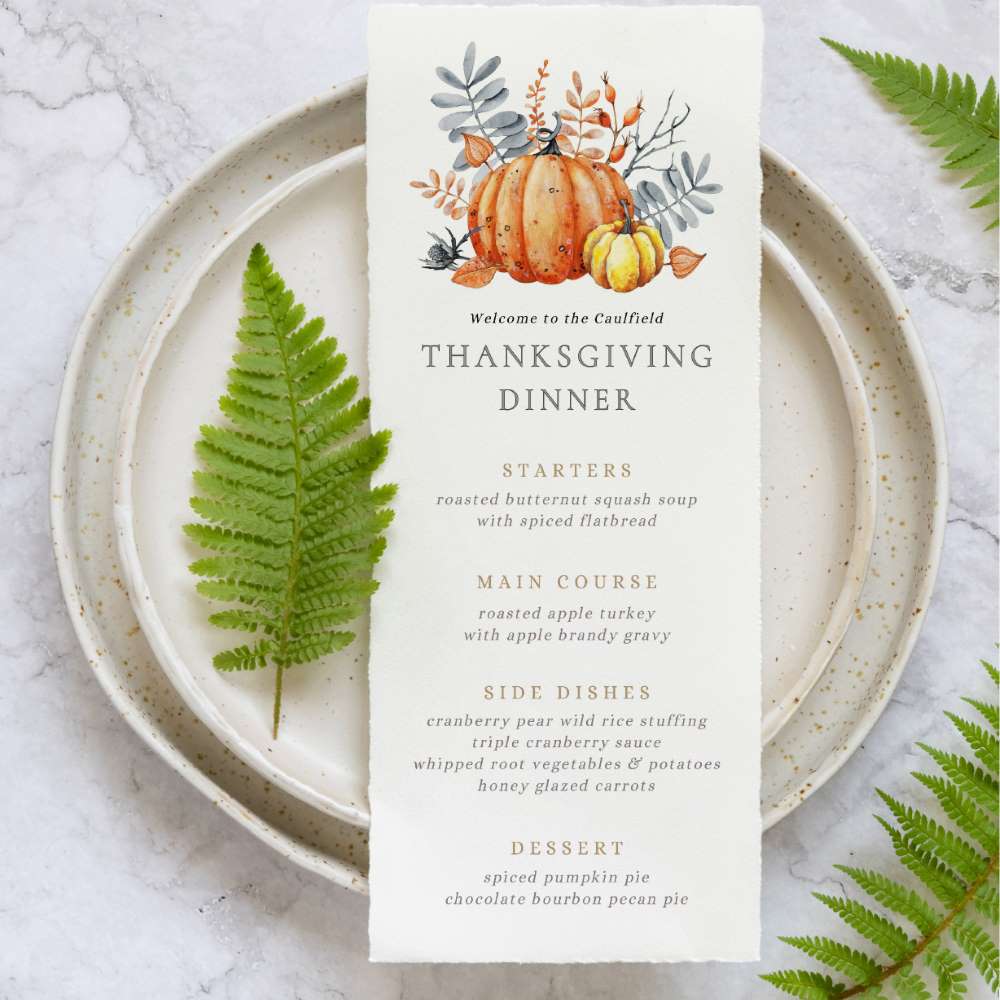 Pumpkin Thanksgiving Menu Template