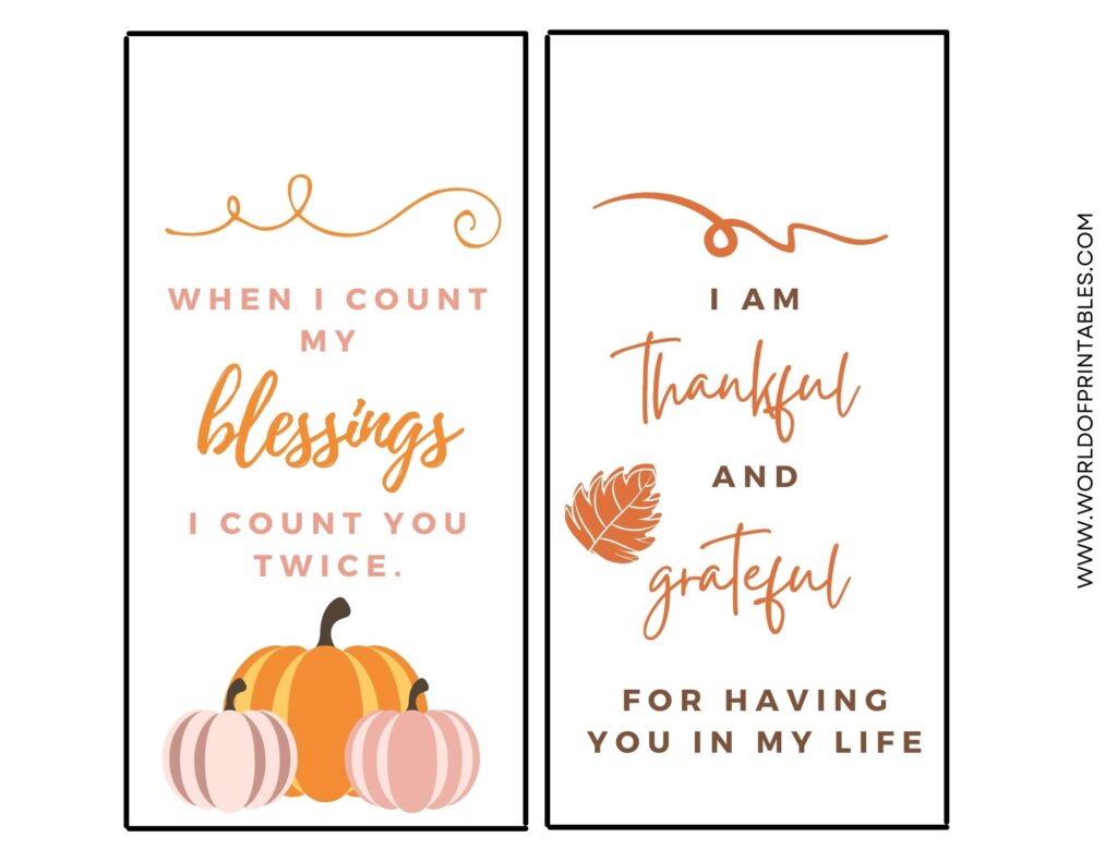 Quote Thanksgiving Place Cards Printable