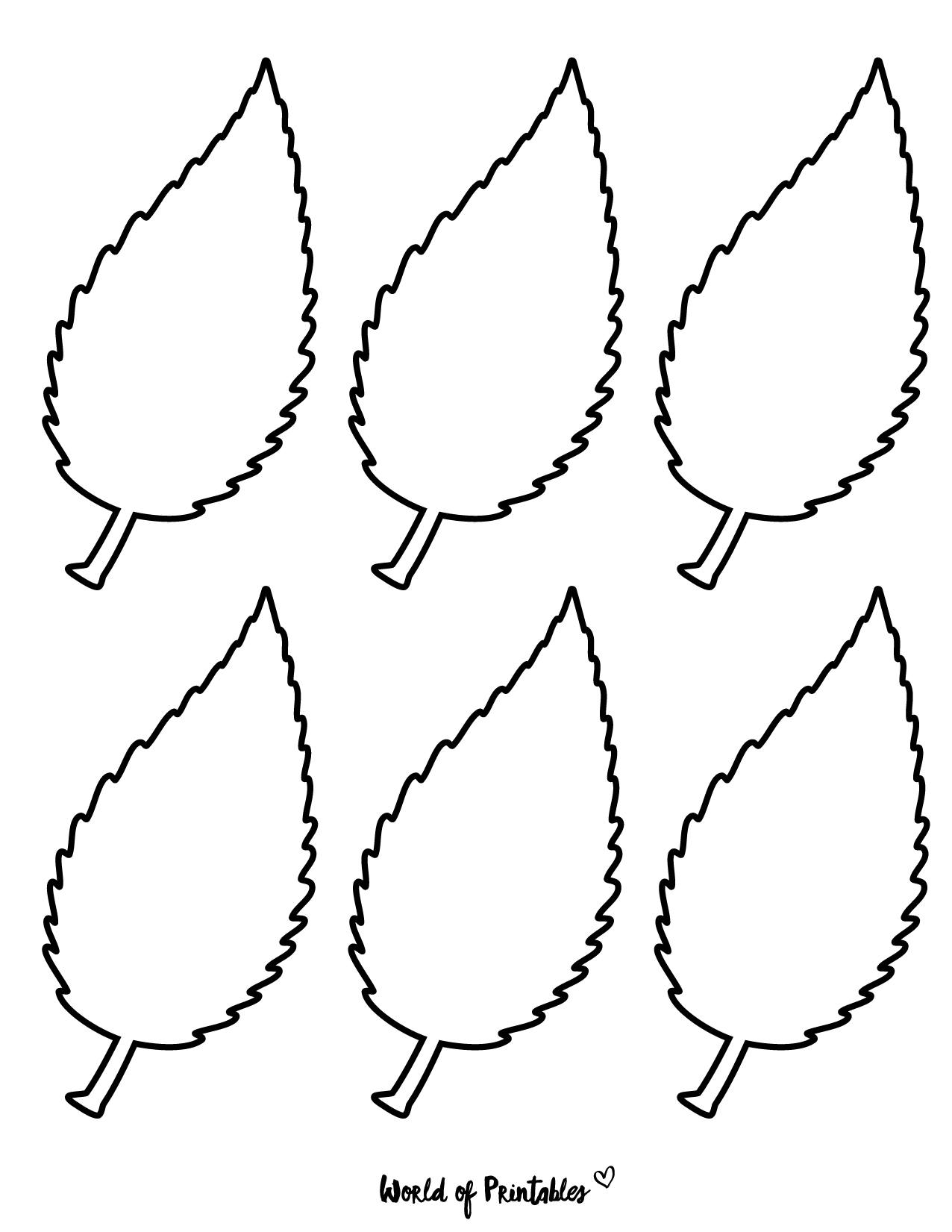 37 Printable Leaf Templates, Outlines & Shapes (Free) - World of Printables