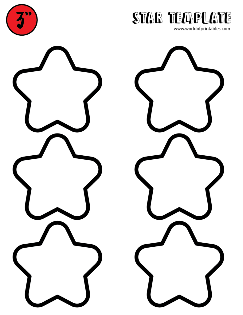 Rounded Star Template 3 Inch