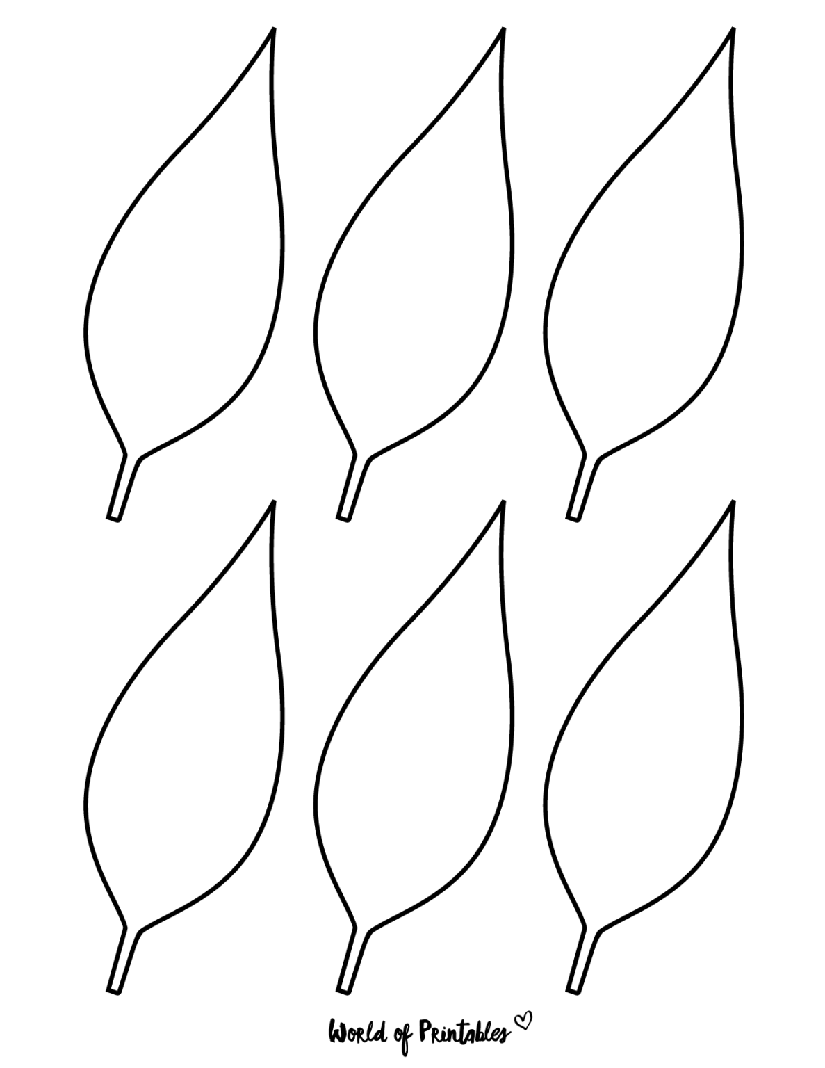37 Printable Leaf Templates, Outlines &amp; Shapes (Free) - World of Printables