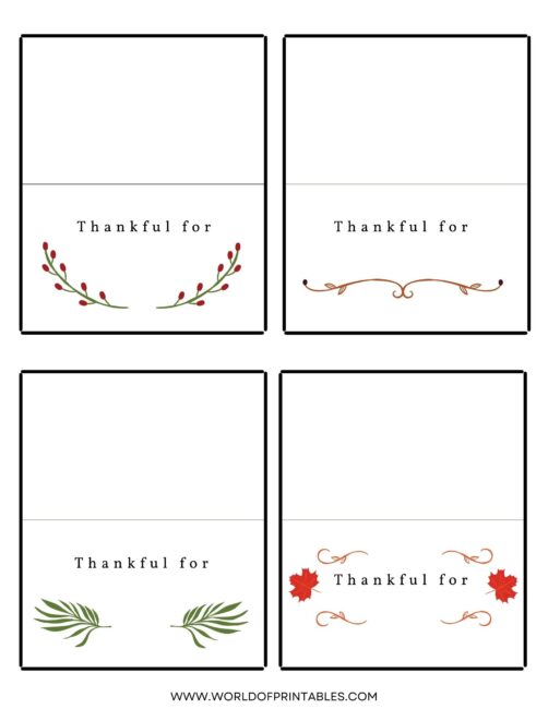 Thanksgiving Place Cards | Free Printables - Just Customize &amp; Print!