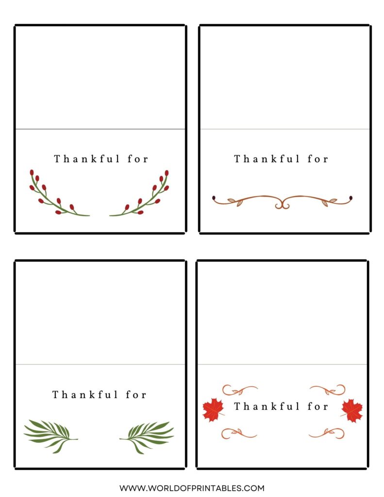Simple Thanksgiving Place Cards Printable