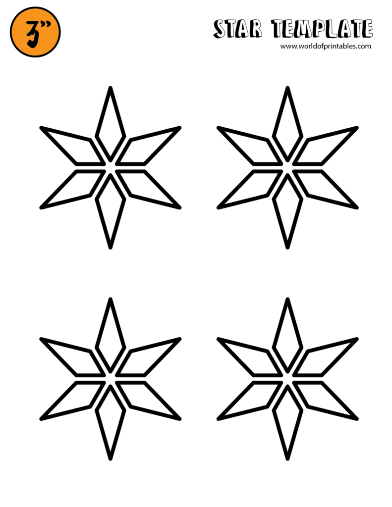 Snowflake Star Template 3 Inch