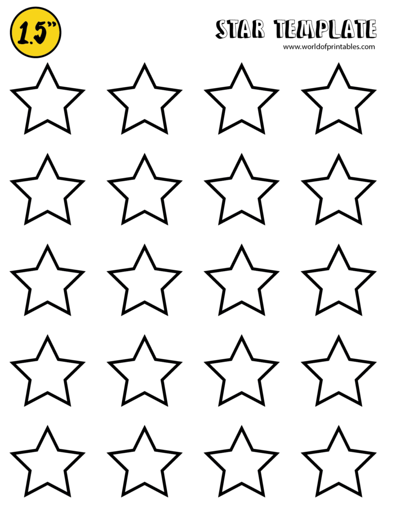 Star Template 5 Pointed 1.5 Inch